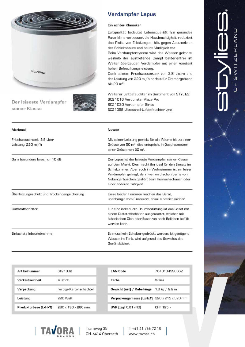 Datenblatt Stylies Lepus