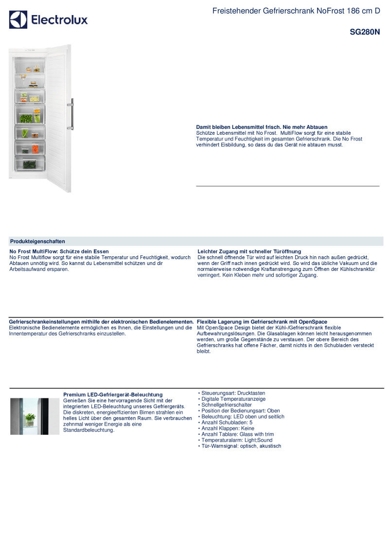 Datenblatt Electrolux SG280N
