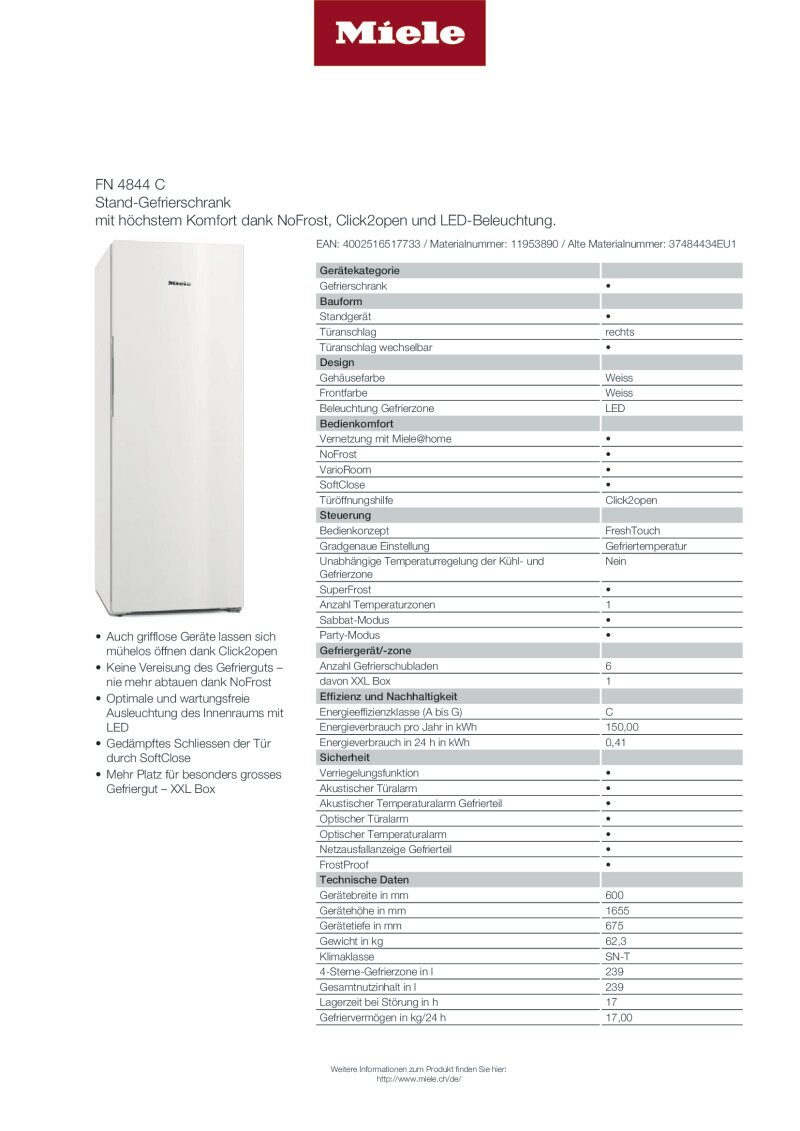 Datenblatt Miele FN4844C