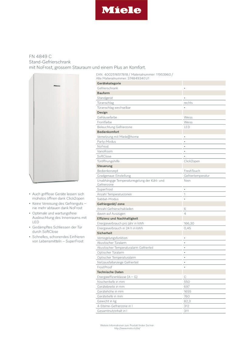 Datenblatt Miele FN4849C