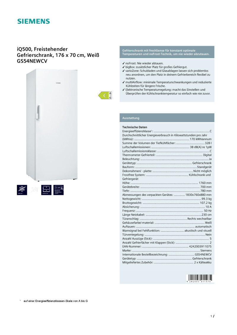 Siemens Datenblatt GS54NEWCV